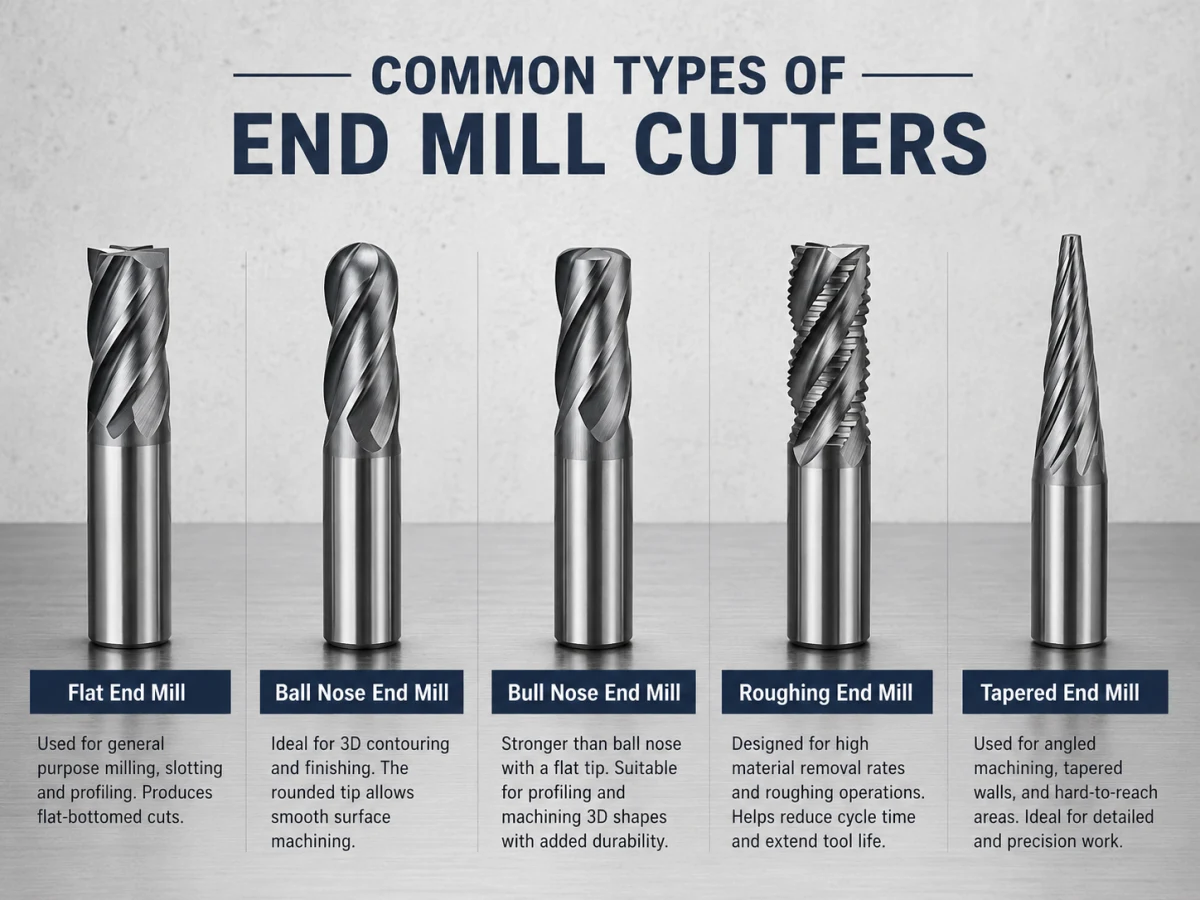 Common Types of End Mill Cutters 