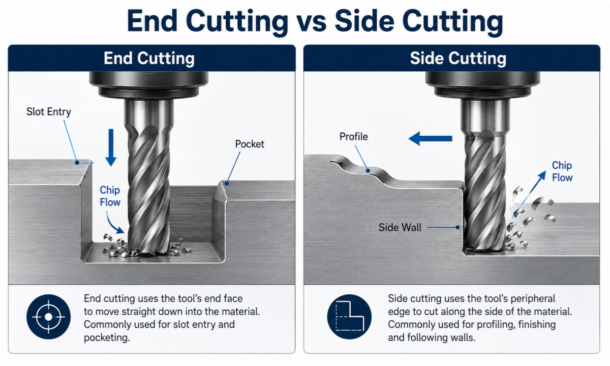 end cutting vs side cutting end mill