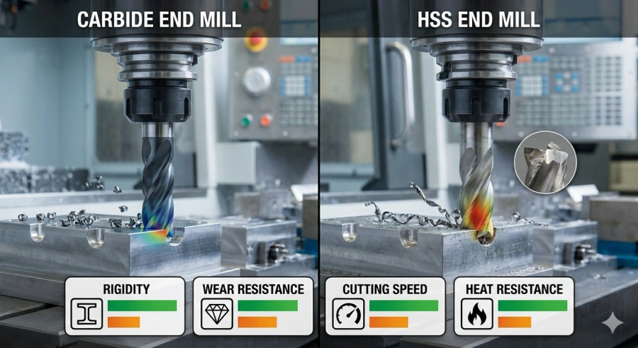 carbide end mill vs hss end mill