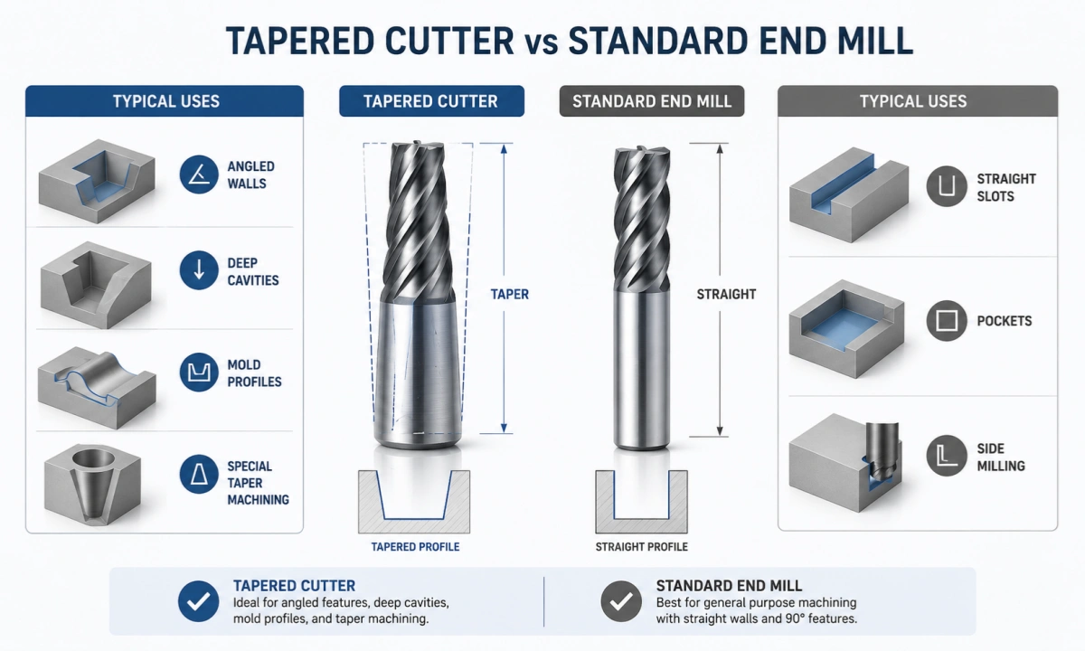 Tapered Cutter vs Standard End Mill
