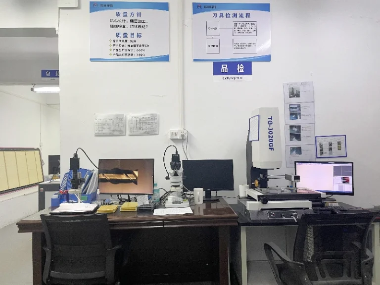 Precision inspection equipment for end mill and milling cutter production