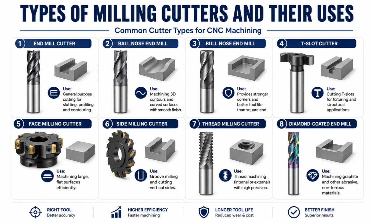 types of milling cutters and their uses