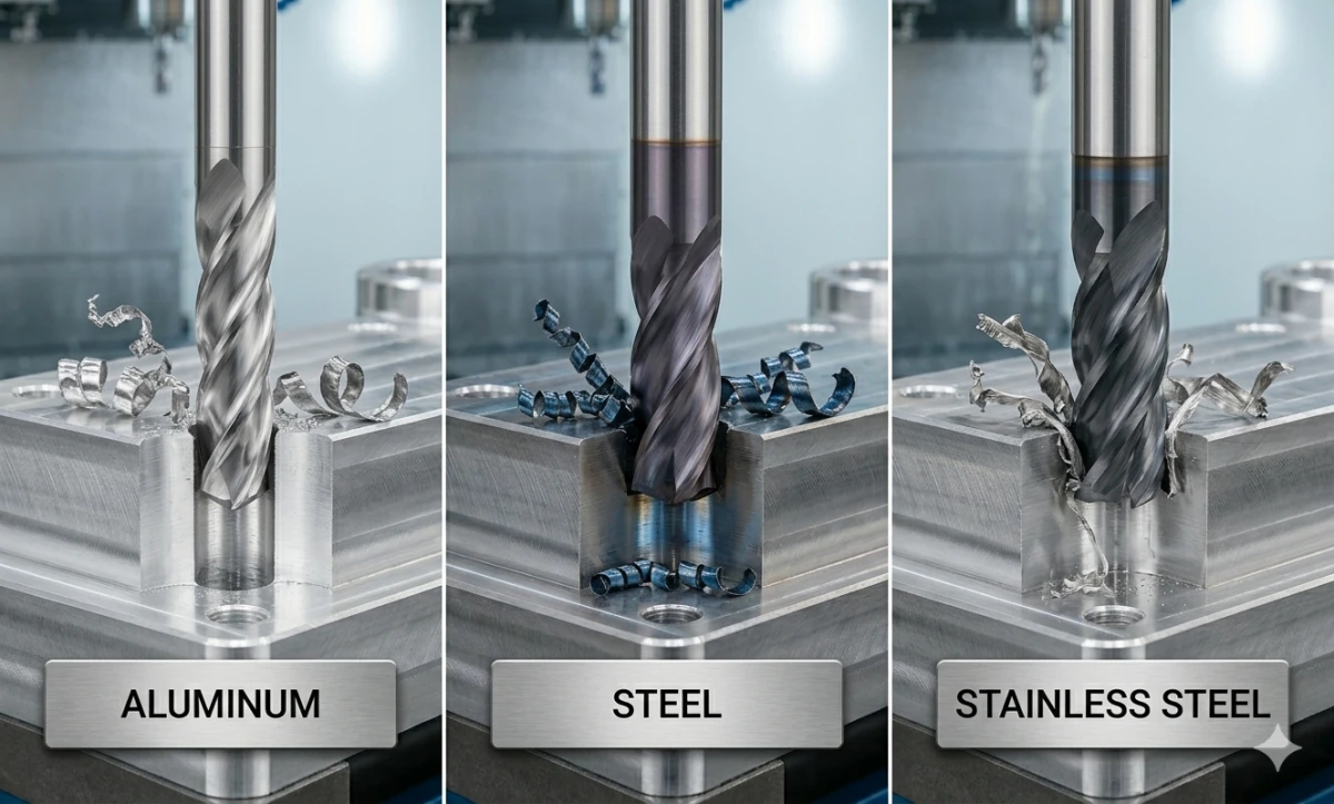 endmill tool for aluminum steel and stainless steel