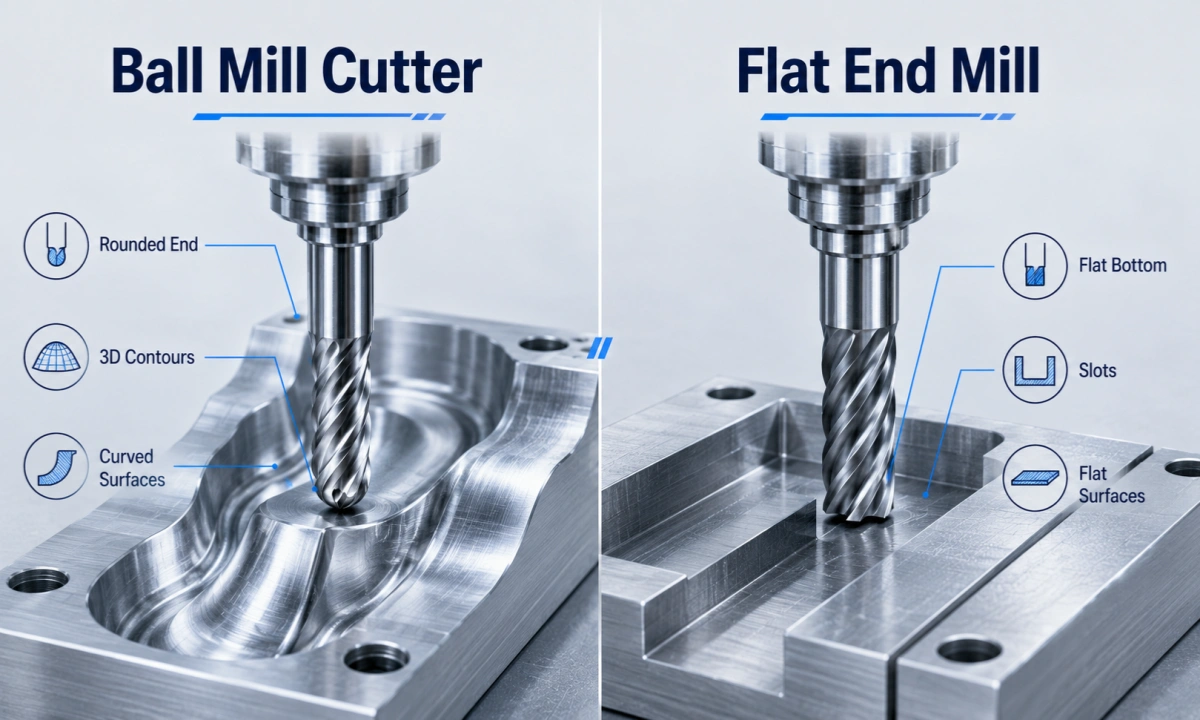 ball mill cutter vs flat end mill