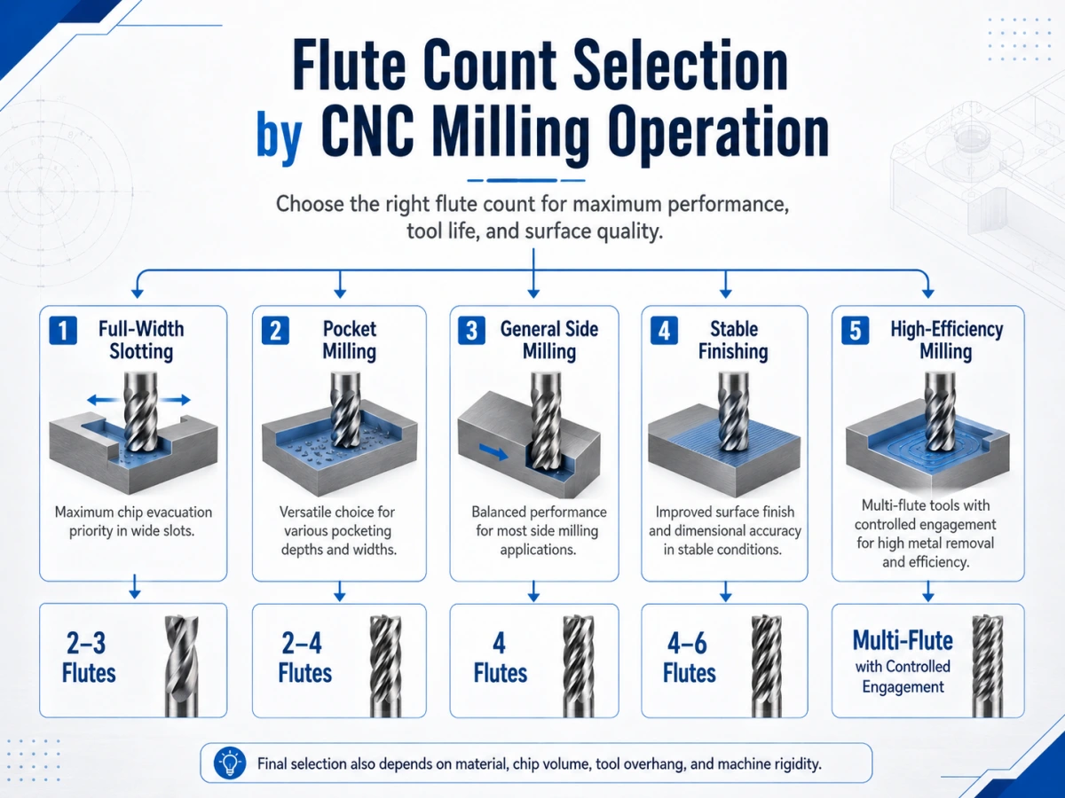 Flute Count Selection by CNC Milling Operation
