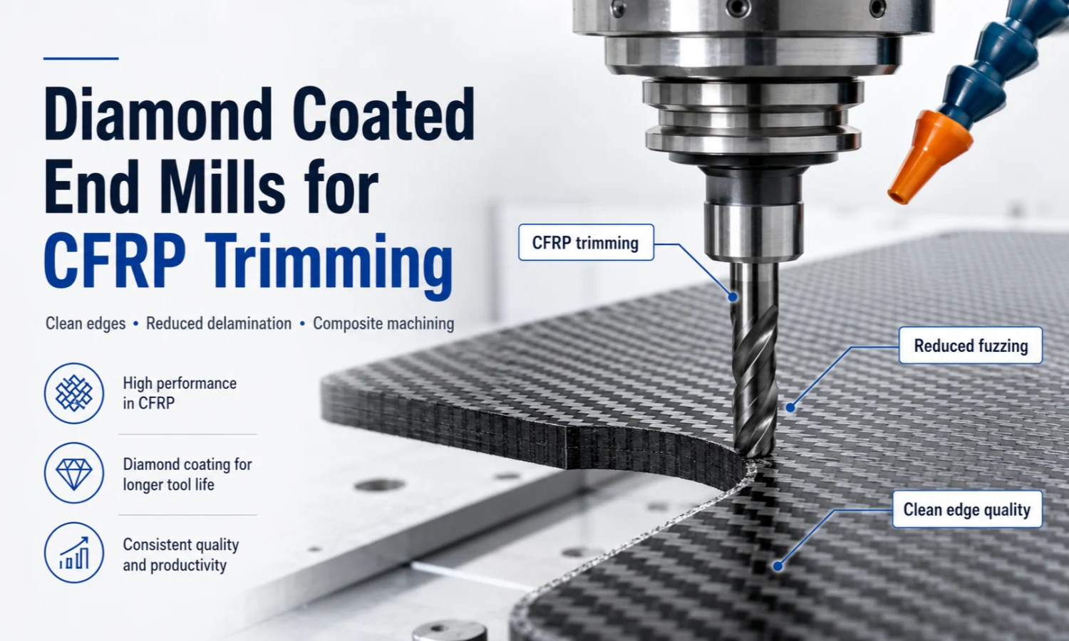 diamond coated end mills for CFRP trimming
