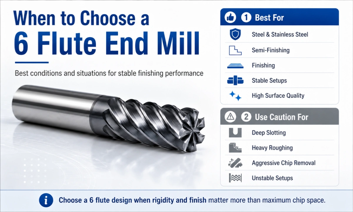 when to choose a 6 flute end mill for finishing