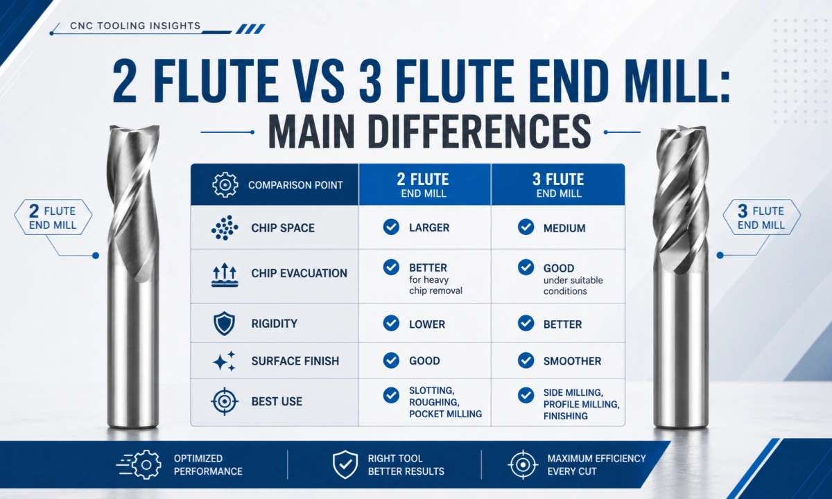 2 الفلوت مقابل 3 Flute End Mill Main Differences