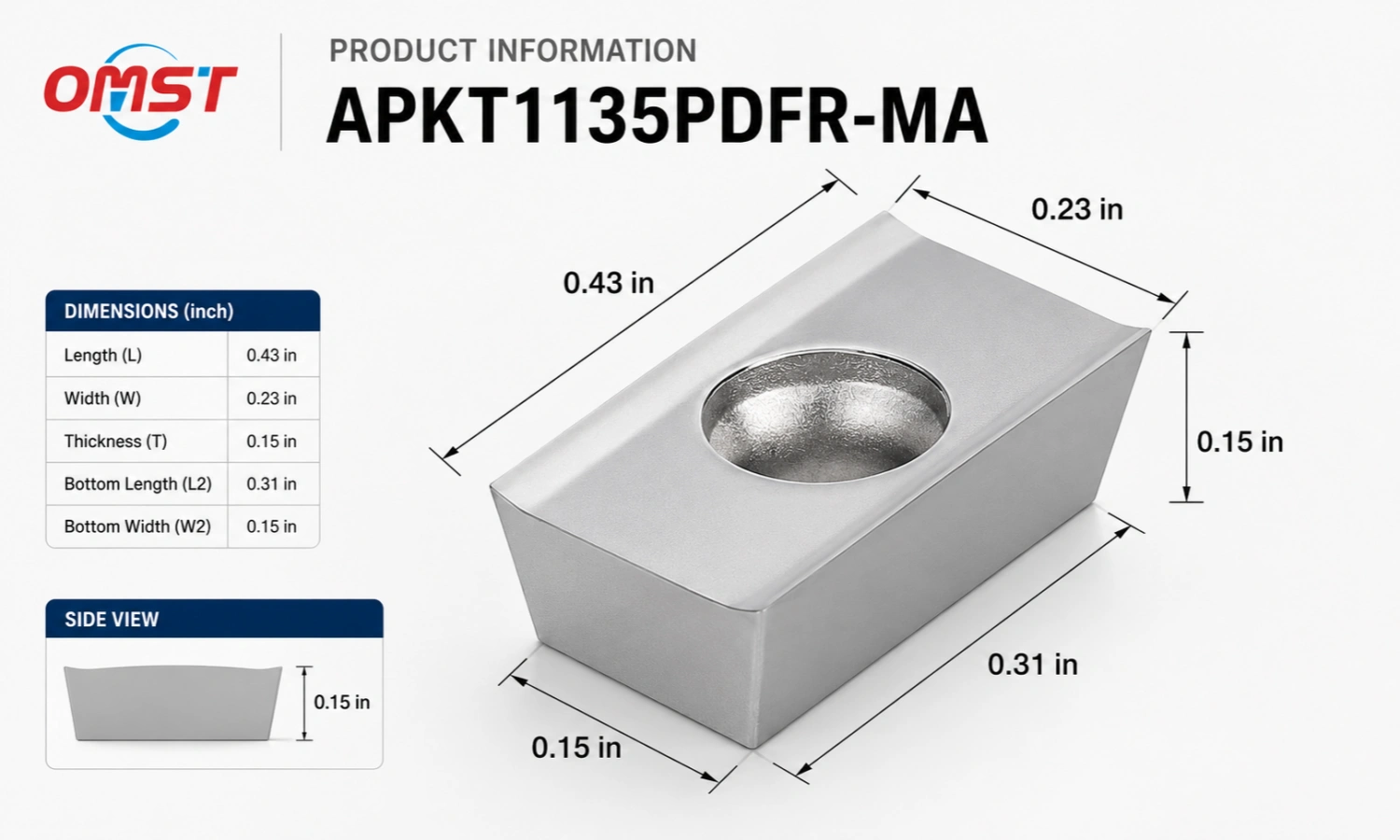 APKT1135PDFR-MA carbide insert size chart