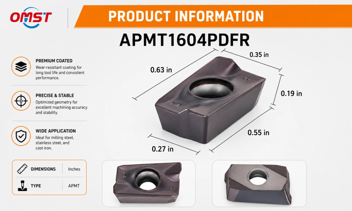 APMT1604PDFR milling insert dimensions and application guide