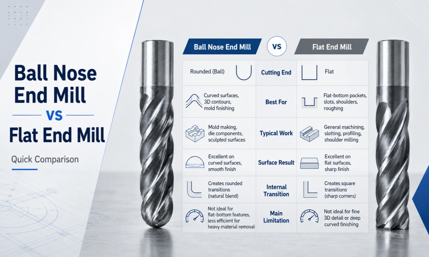 ball nose end mill vs flat end mill comparison blog