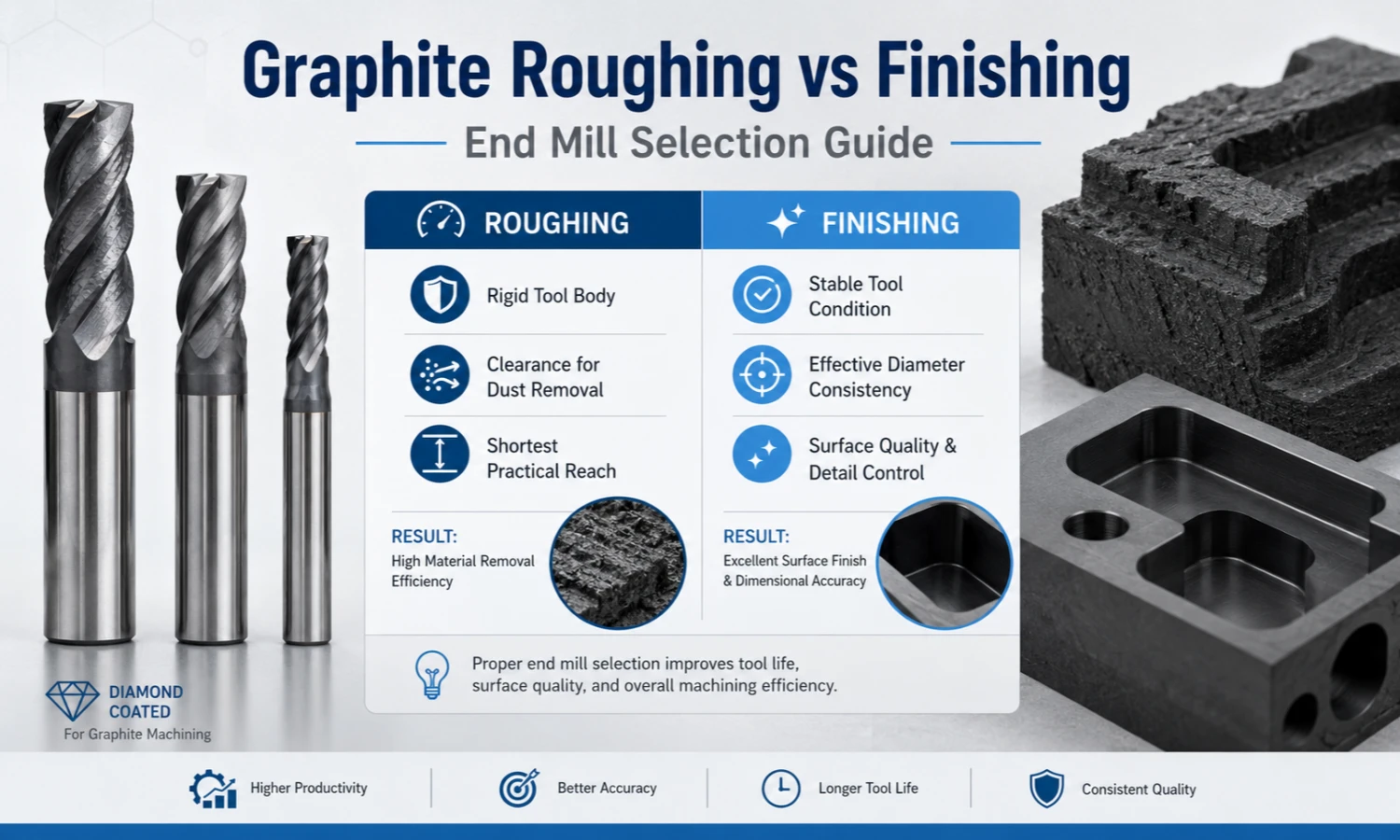 graphite roughing and finishing end mill selection guide