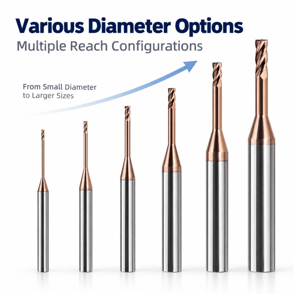 Long Neck Square End Mills