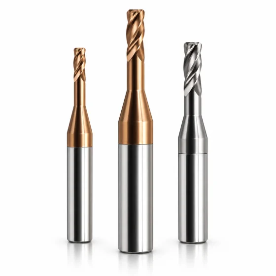 Tapered corner radius end mills in solid carbide