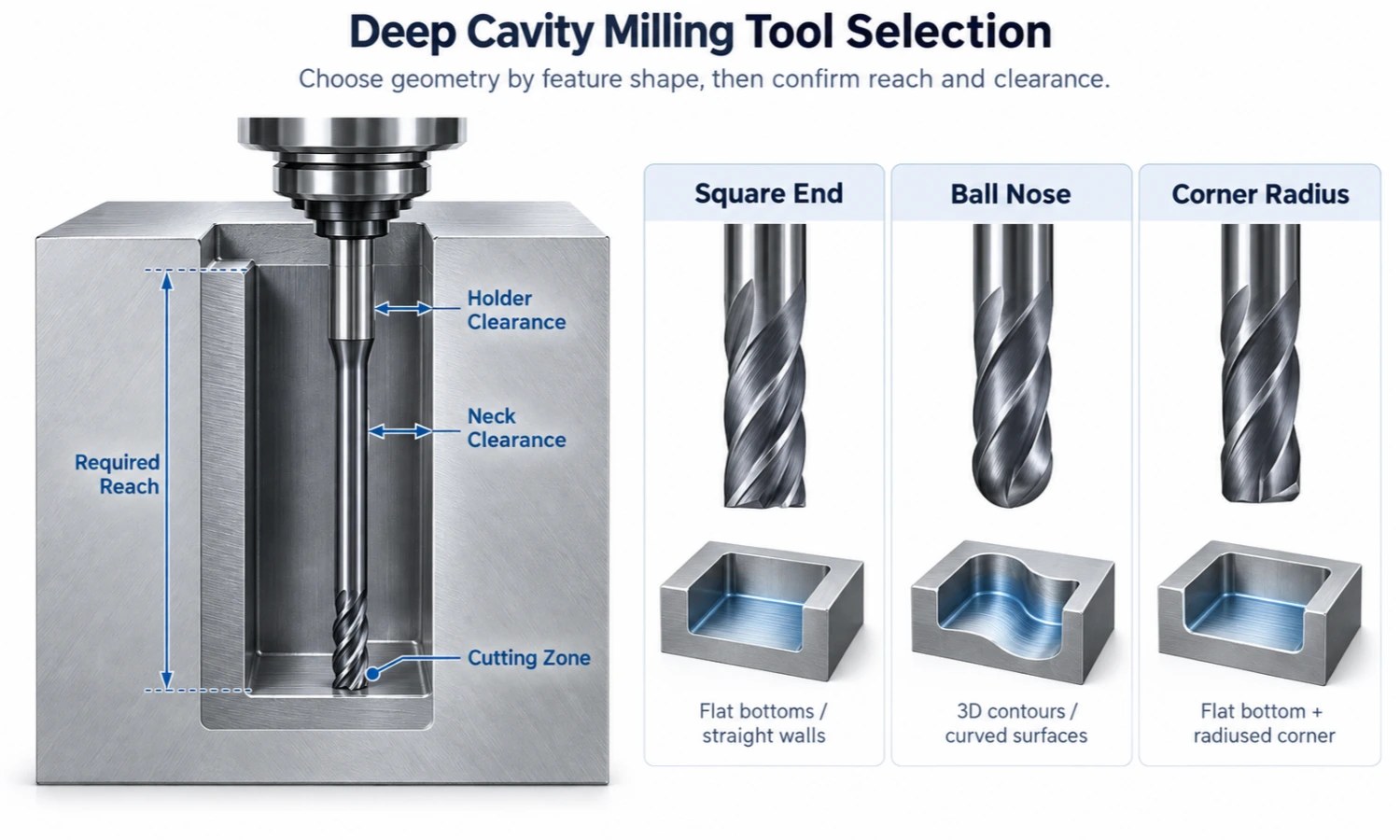 deep cavity milling end mill selection