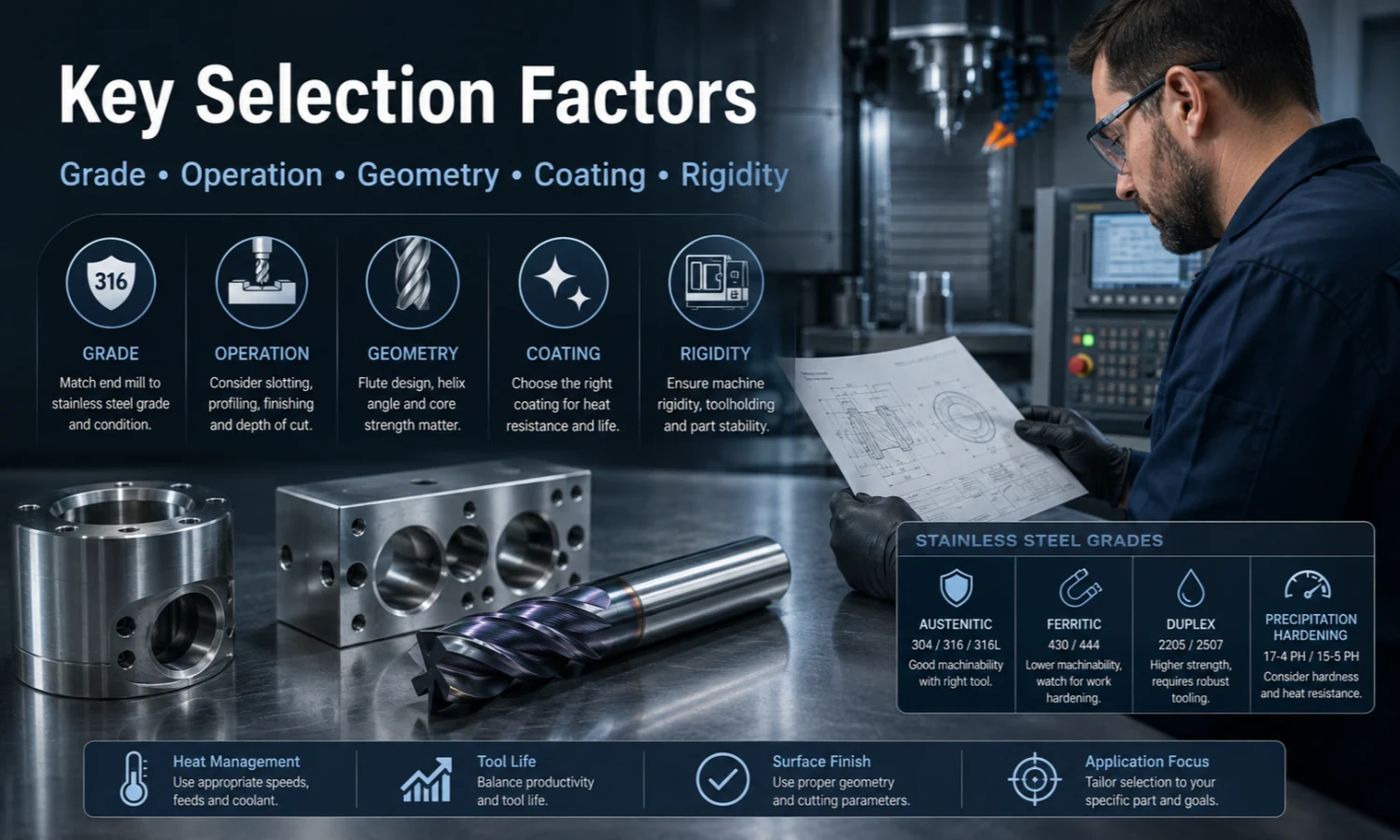 stainless steel end mill selection factors